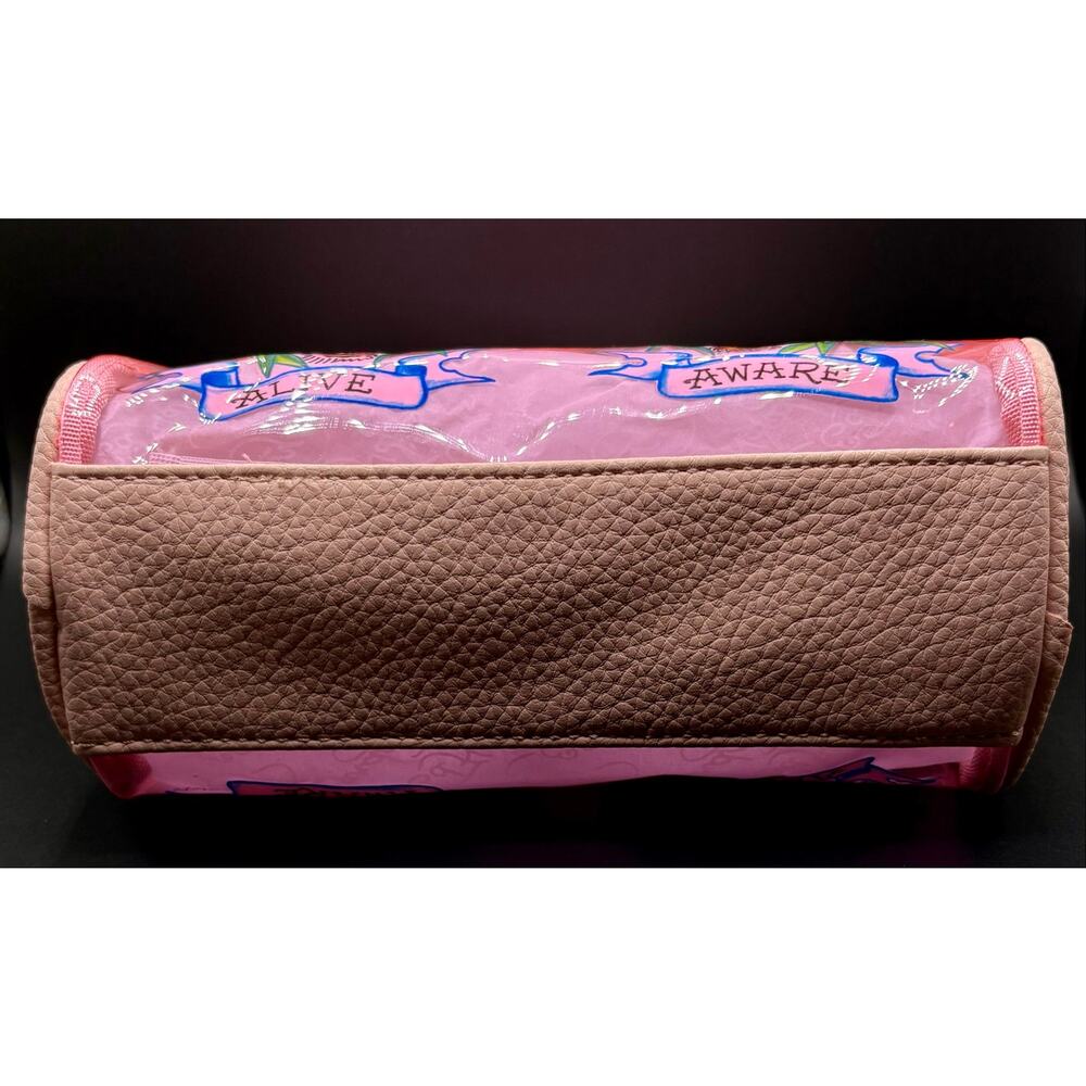 NWT - Ed Hardy Pink PVC Small Beach Handbag - Alive & Aware - Picture 4 of 10